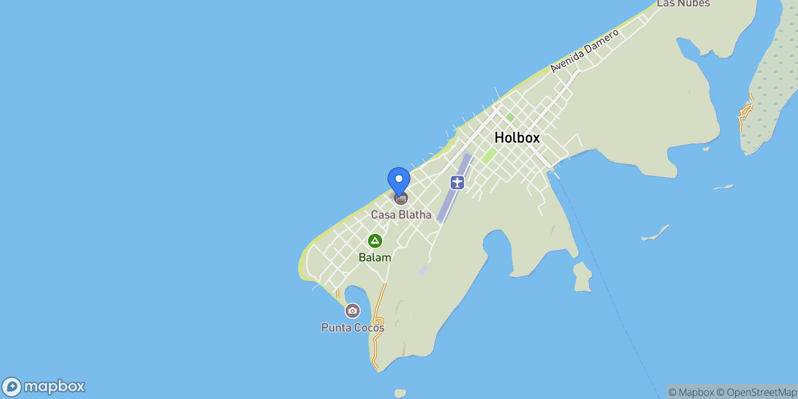Map showing Calle Caguama, C. Zargo Esquina, Holbox, ROO 77310, Holbox, Quintana Roo, Mexico.