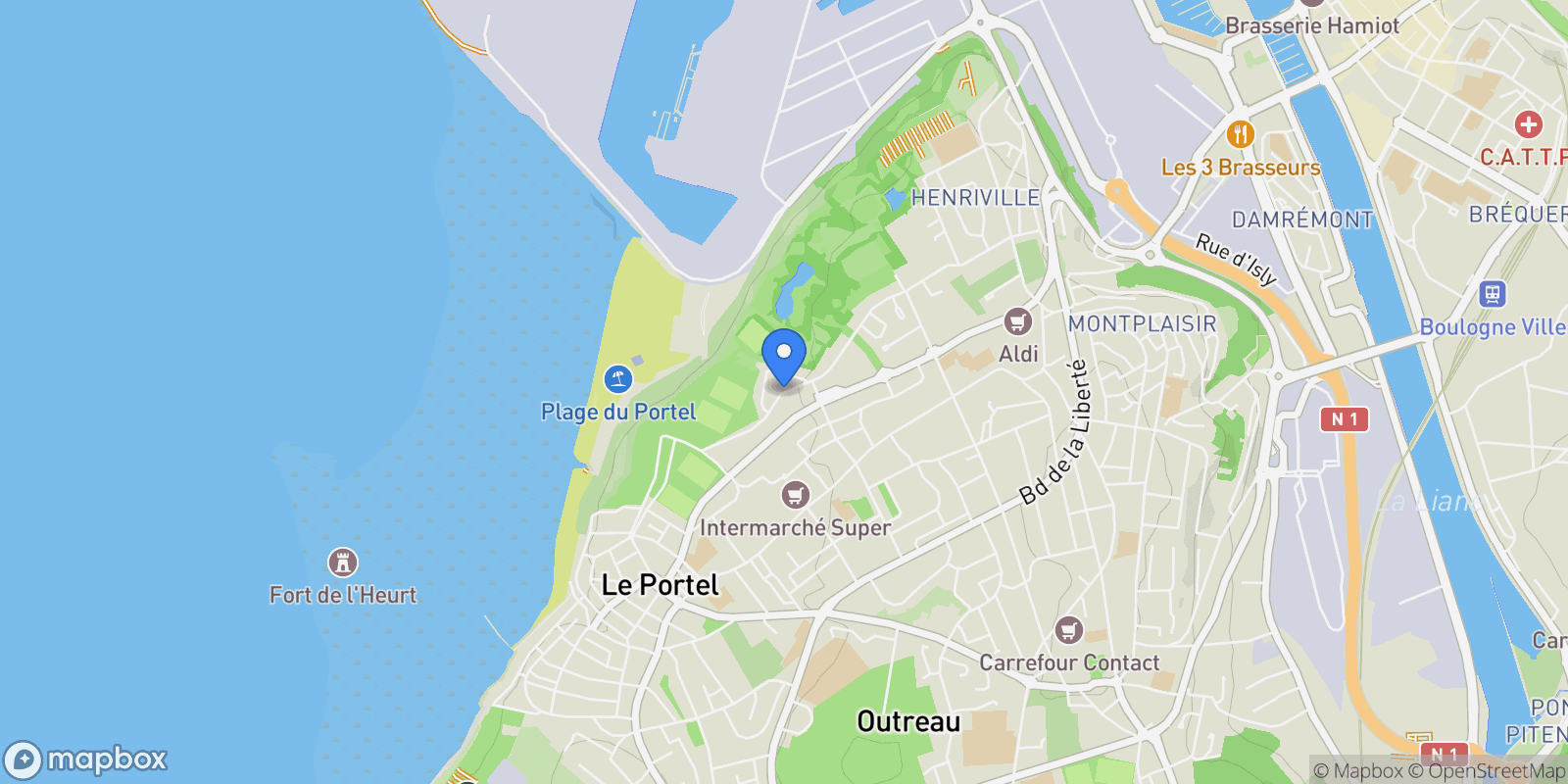 Map showing Le Portel, Le Portel, Le Portel, Hauts-de-France, France.