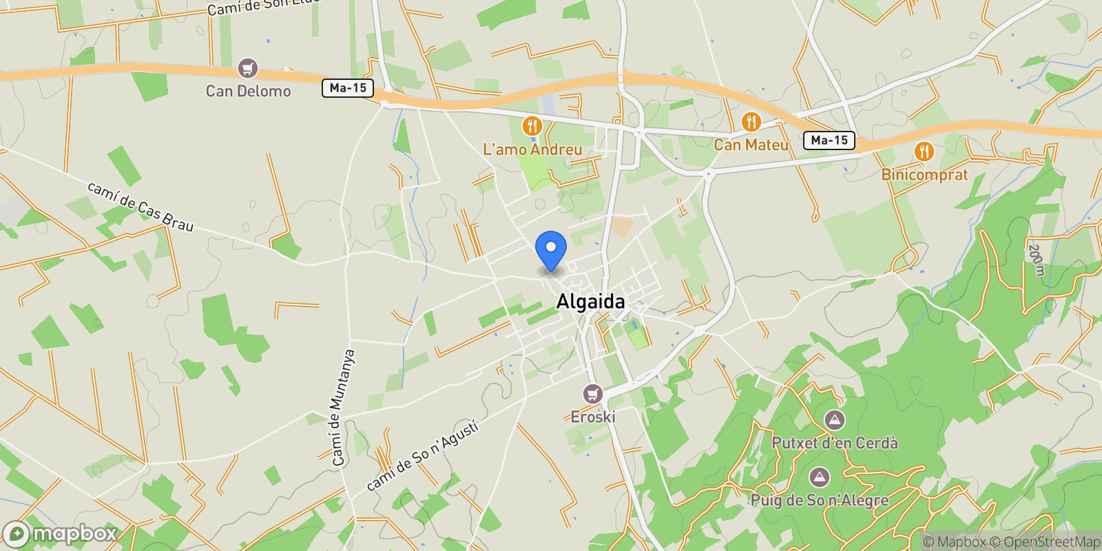 Map showing 07210 Algaida, Balearic Islands, Spain, Algaida, Balearic Islands, Spain.