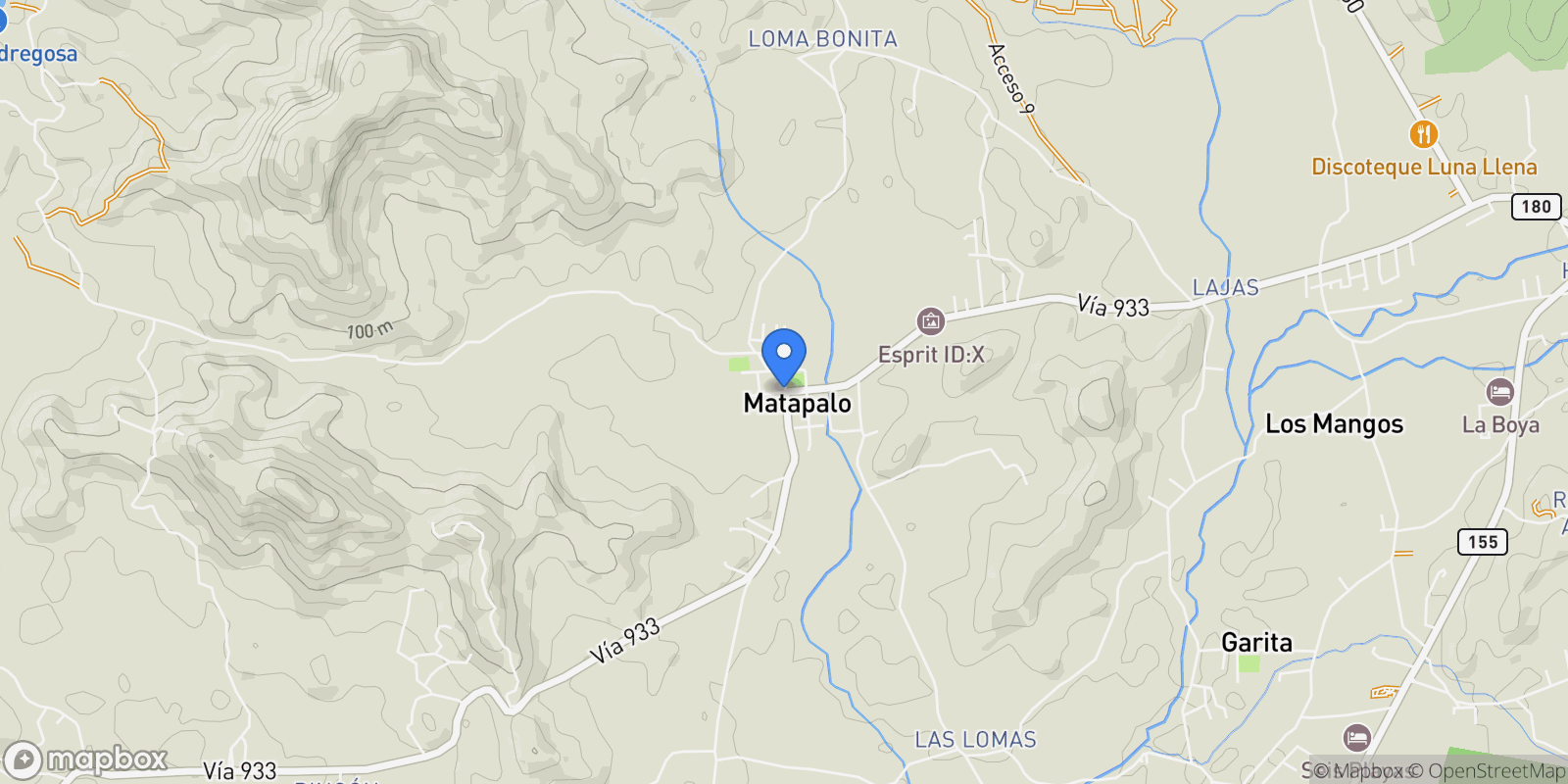 Map showing Guanacaste Province, Costa Rica.
