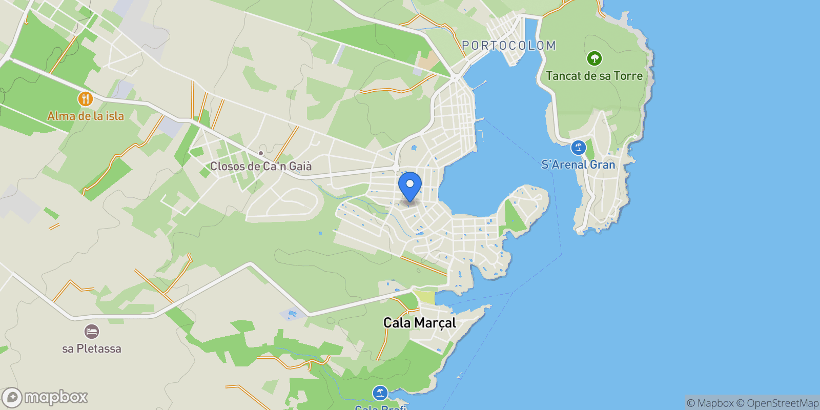 Map showing 07670 Portocolom, Balearic Islands, Spain, Felanitx, Balearic Islands, Spain.