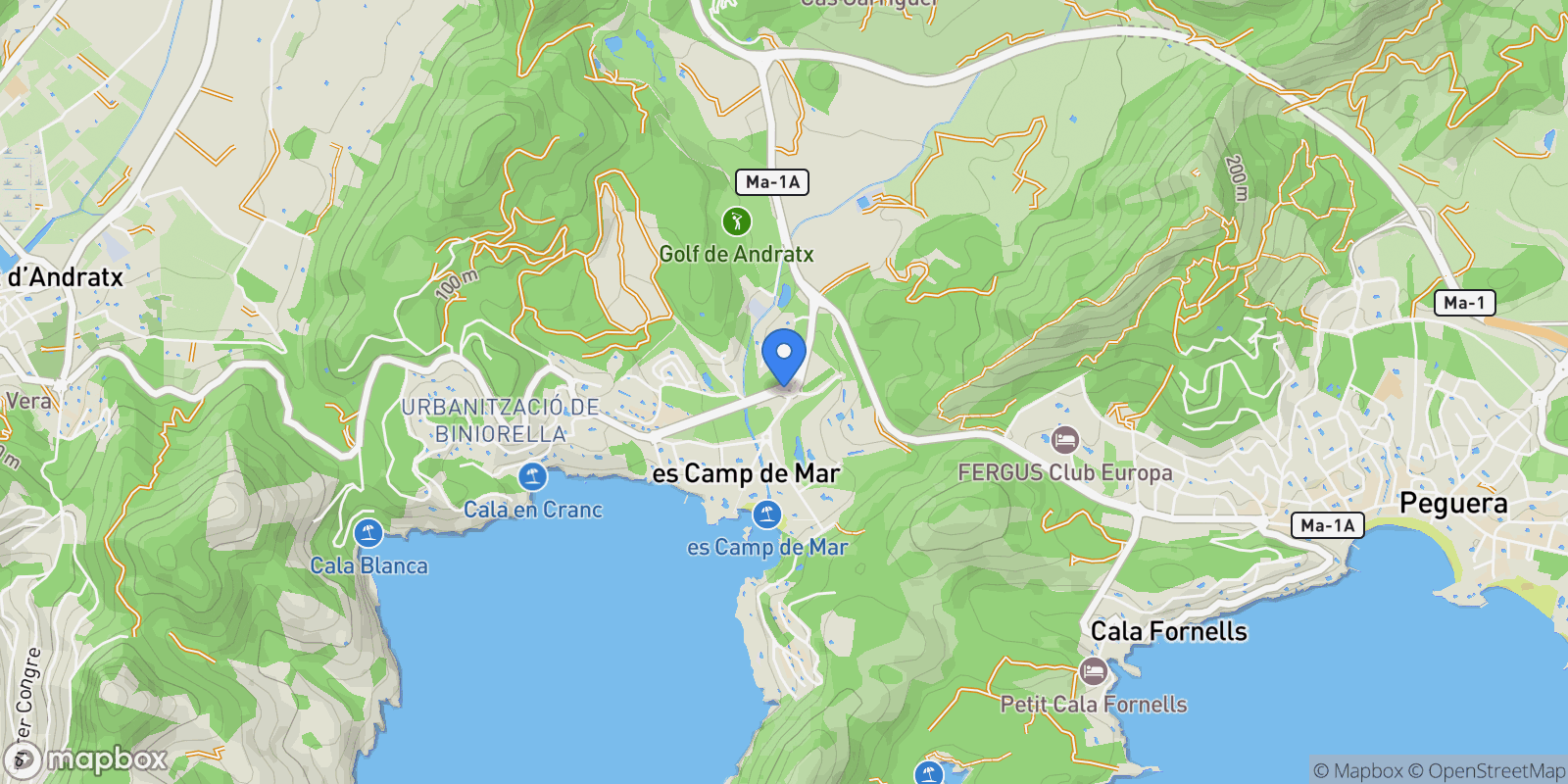 Map showing 07160 Camp de Mar, Balearic Islands, Spain, Camp de Mar, Mallorca, Andratx, Balearic Islands.