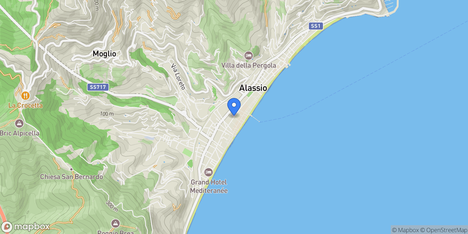 Map showing Corso Dante Alighieri, 17021 Alassio SV, Italy, Alassio, Liguria, Italy.