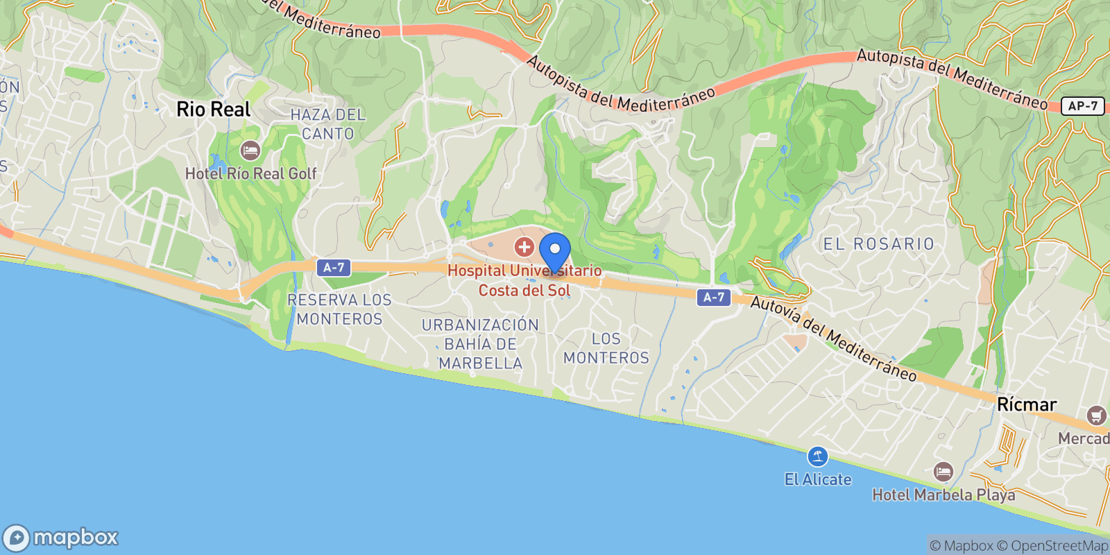 Map showing 29603 Marbella, Málaga, Spain, Marbella, Andalusia, Spain.
