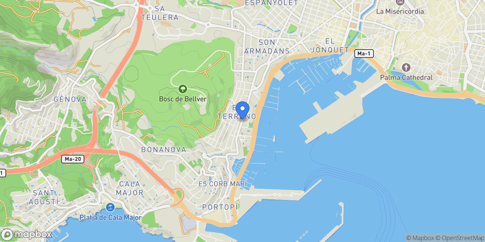 Map showing Balearic Islands, Palma, Balearic Islands, Spain.
