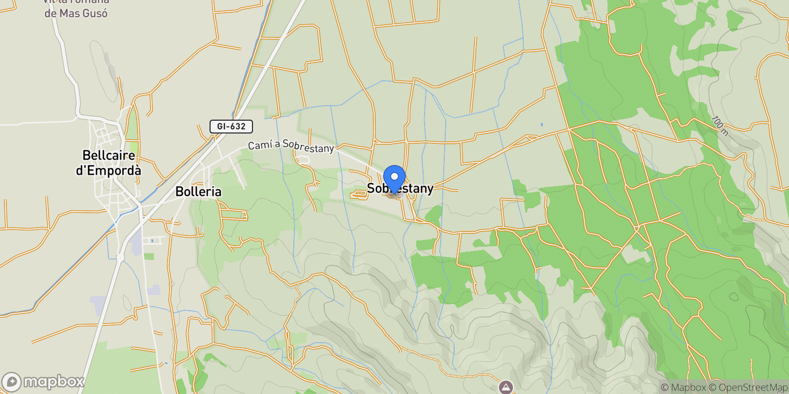 Map showing 17141 Sobrestany, Girona, Spain, Torroella de Montgri, Catalonia, Spain.