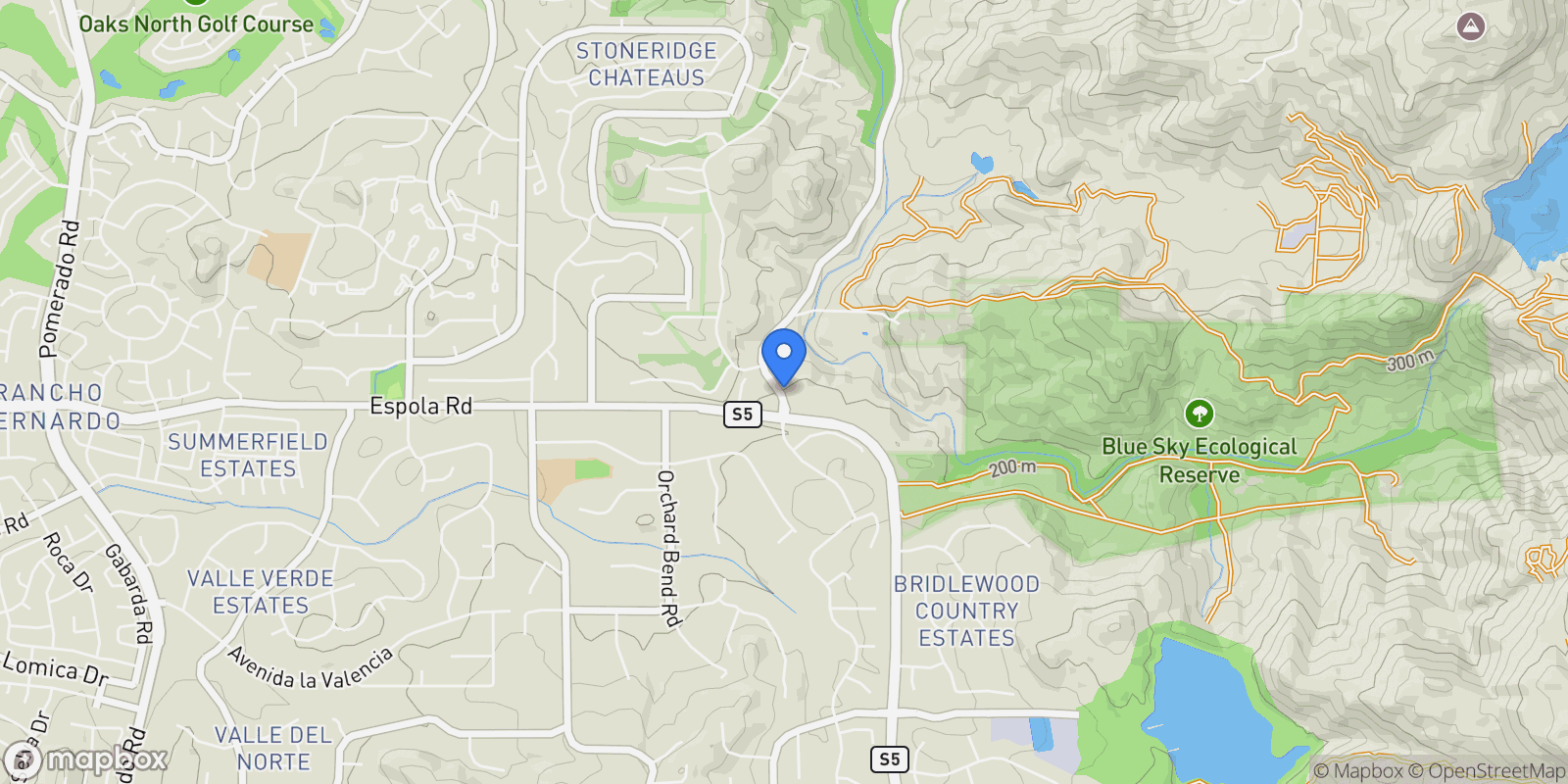 Map showing 16925 Old Coach Rd, Poway, California, United States.
