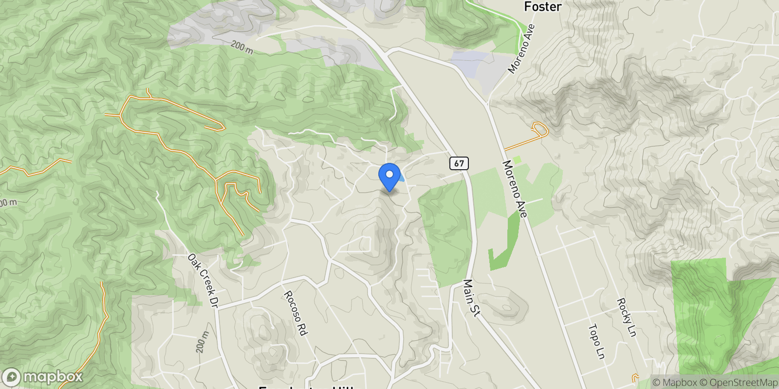 Map showing 11810 Hi Ridge Rd, Lakeside, California, United States.