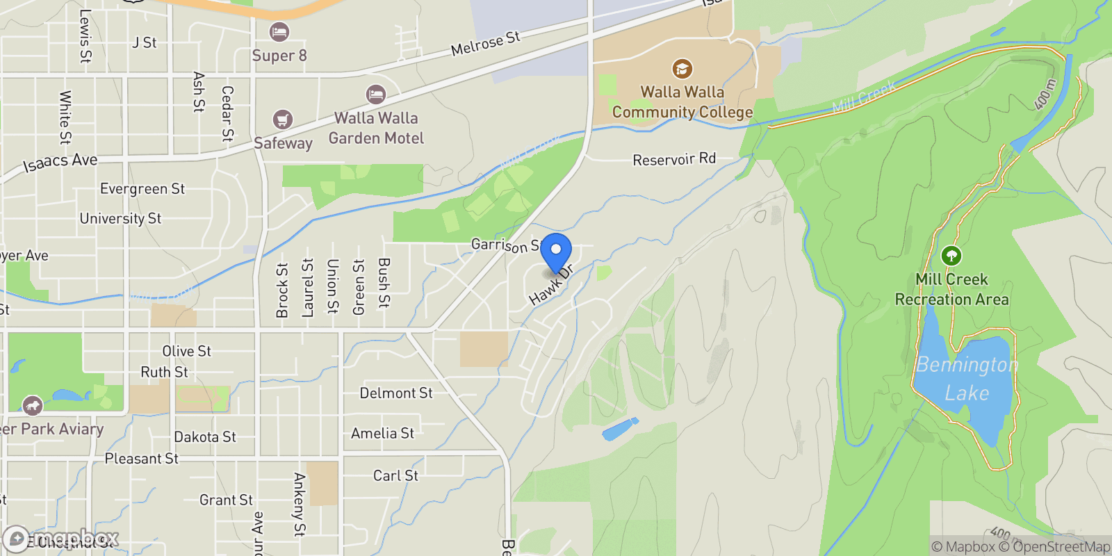 Map showing 2335 Hawk Drive, Walla Walla, WA 99362, Walla Walla, Washington, United States.