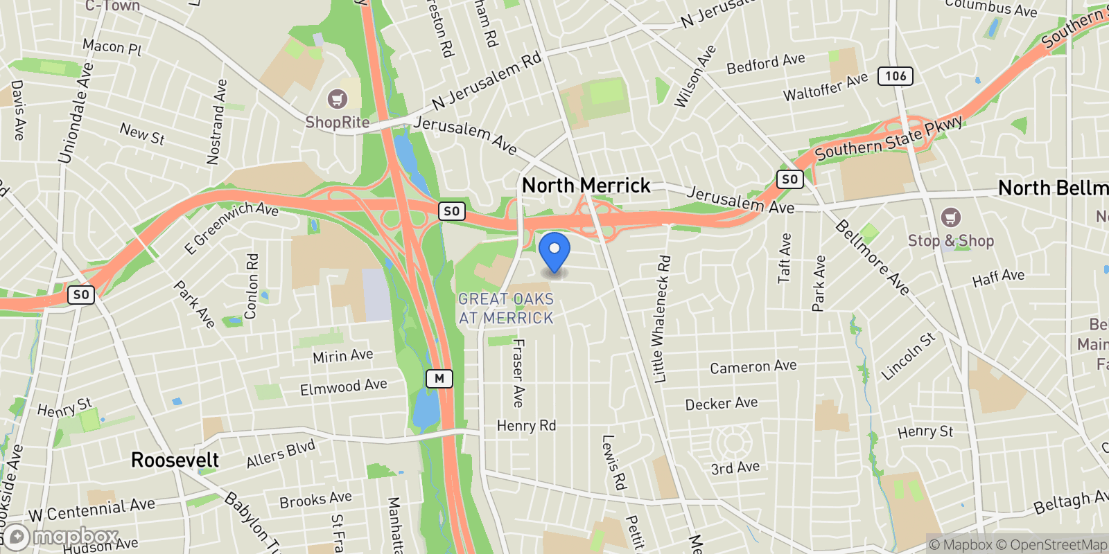 Map showing 1817 Gardenia Avenue, North Merrick, NY 11566, Merrick, New York, United States.
