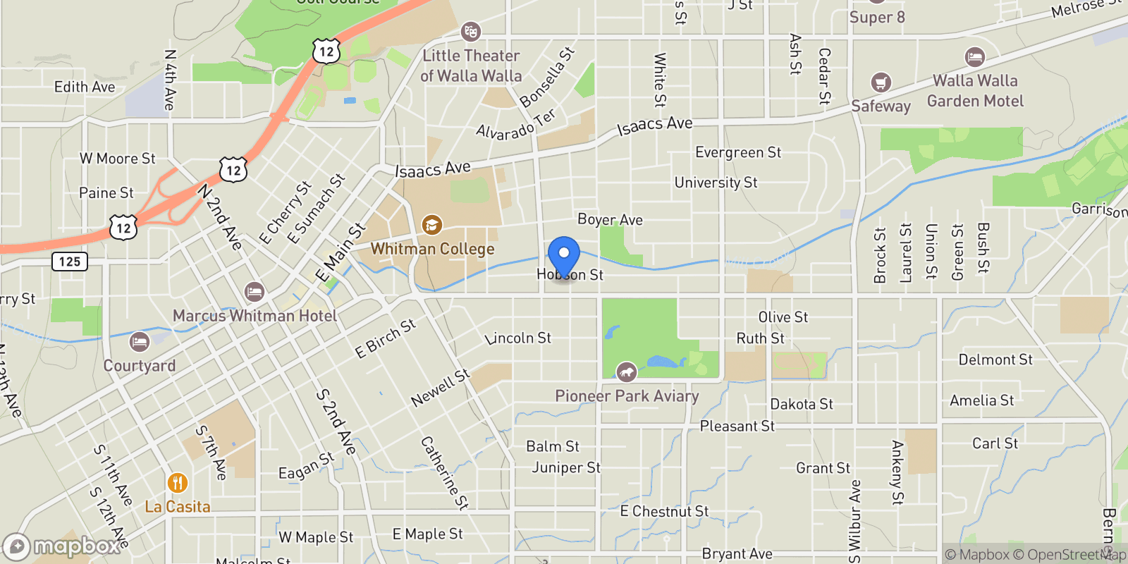 Map showing 58 S Madison Street, Walla Walla, WA 99362, Walla Walla, Washington, United States.