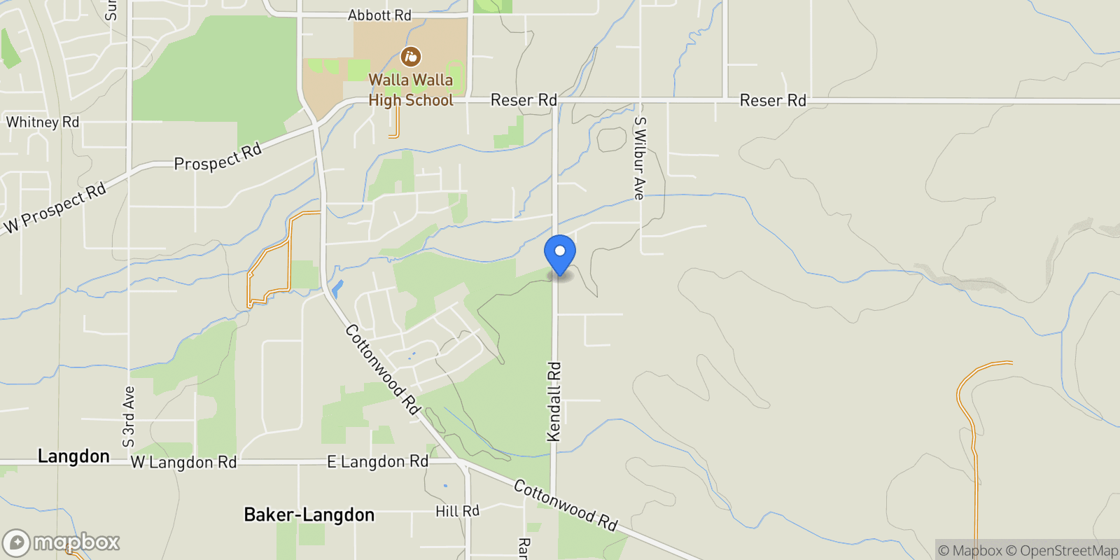 Map showing NKA Kendall Road, Walla Walla, WA 99362, Walla Walla, Washington, United States.