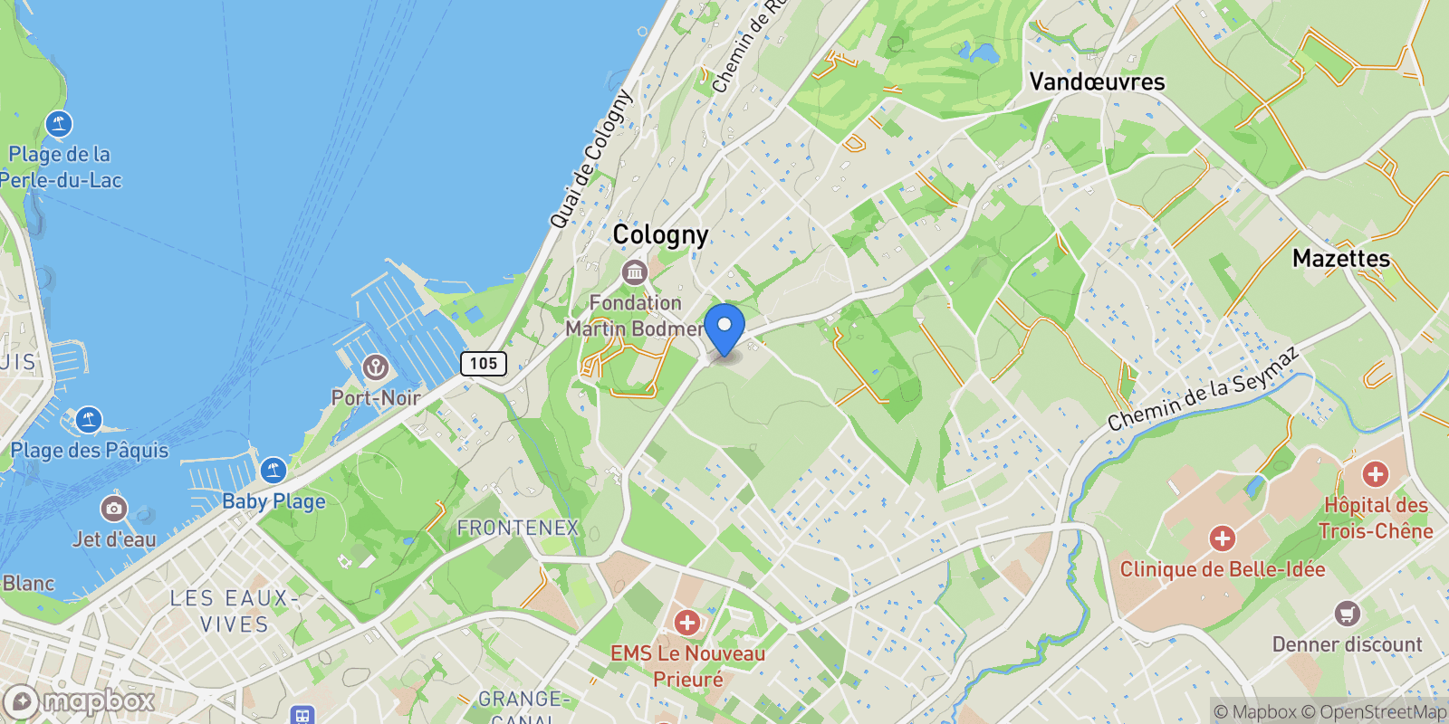Map showing Cologny, Genève, Switzerland.
