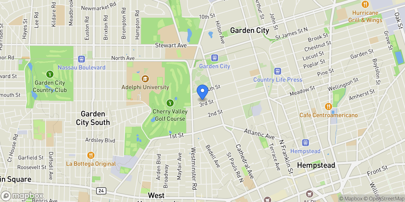 Map showing 67 3rd Street, Garden City, NY 11530, Garden City, New York, United States.