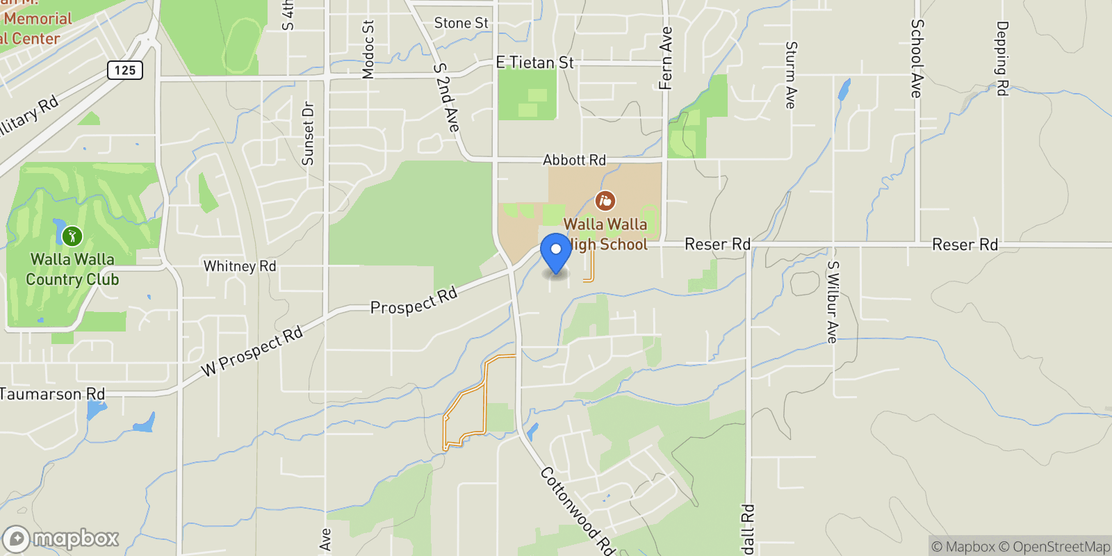 Map showing 101 Costello Pl, Walla Walla, WA 99362, Walla Walla, Washington, United States.