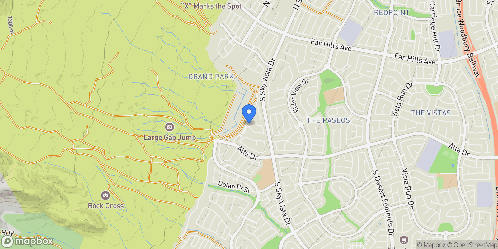 Map showing 218 Springbough Lane, Las Vegas, Nevada, United States.