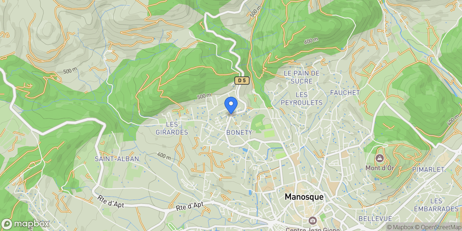Map showing font de guérin, alpes de haute provence, Manosque, Provence-Alpes-Côte d'Azur, France.