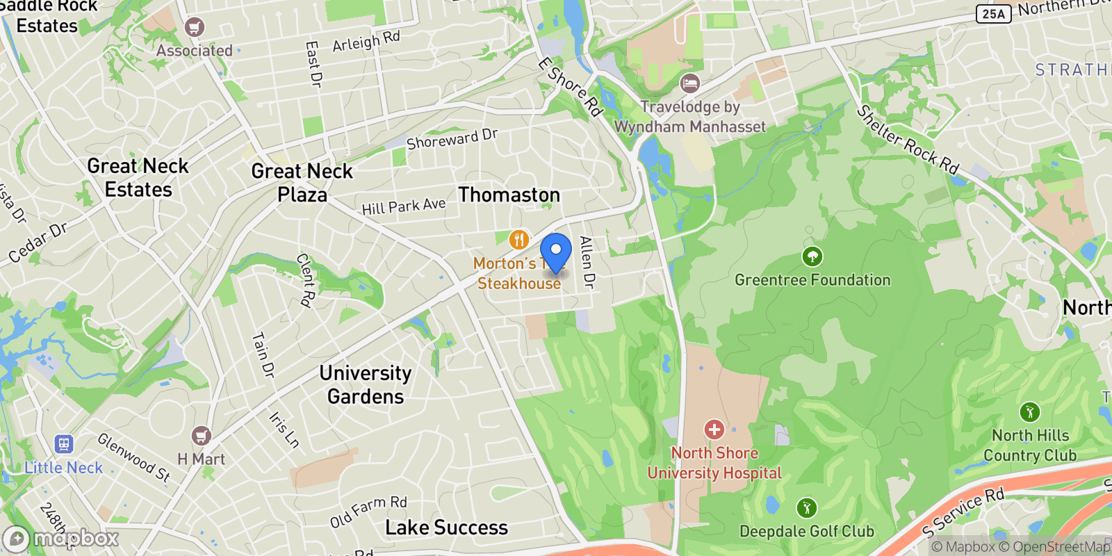 Map showing 106 Grandview Avenue, Great Neck, NY 11020, Great Neck, New York, United States.