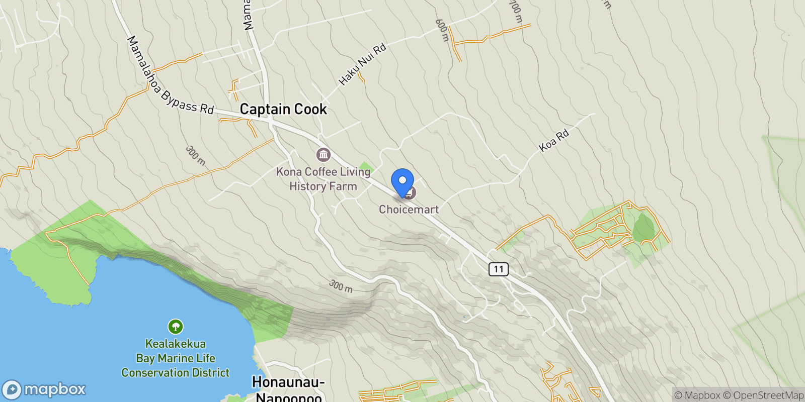 Map showing 82-6115 Hawaiʻi Belt Road , Captain Cook, HI 96704, Captain Cook, Hawaii, United States.
