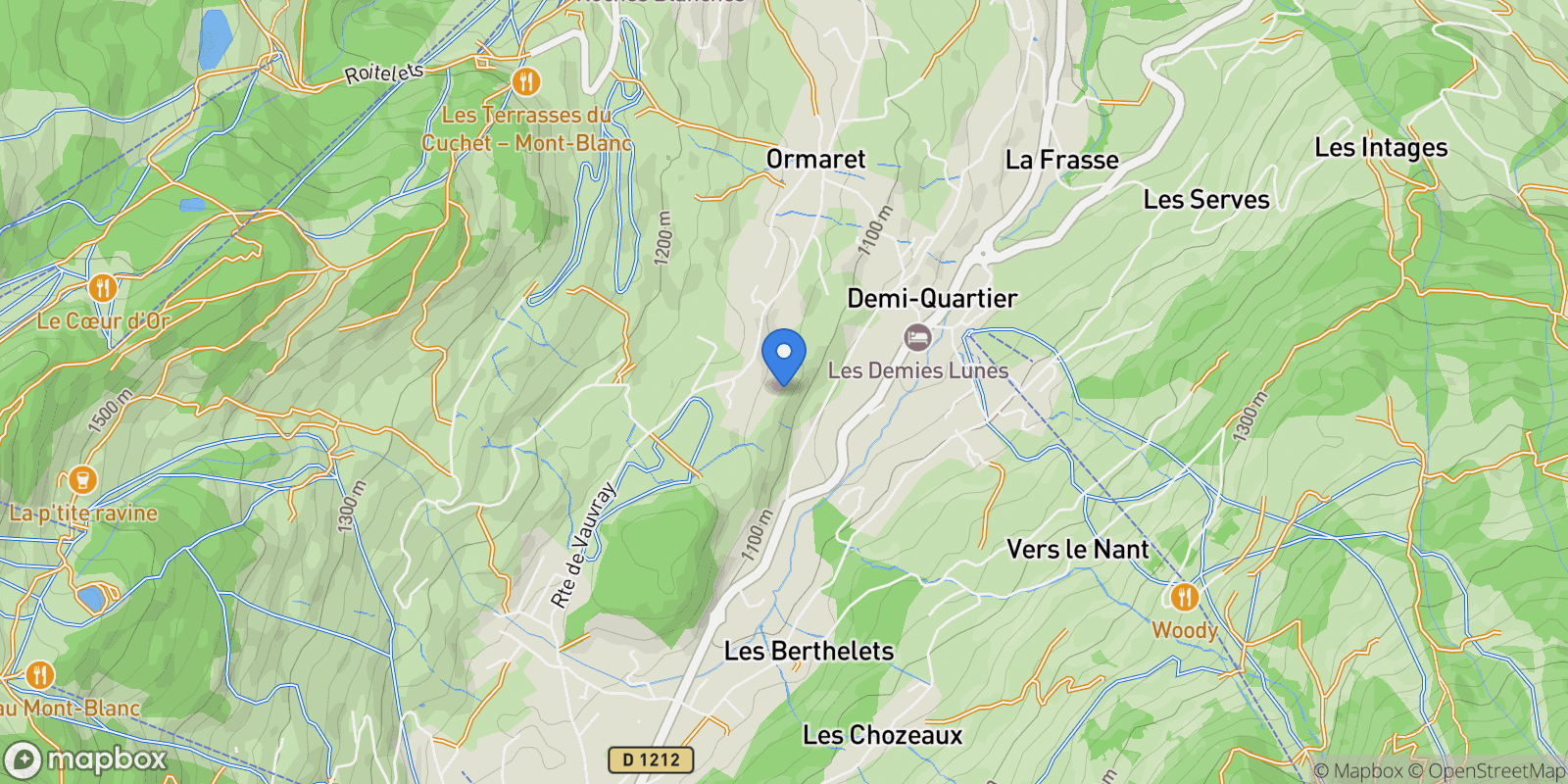Map showing Demi-Quartier, Auvergne-Rhône-Alpes, France.