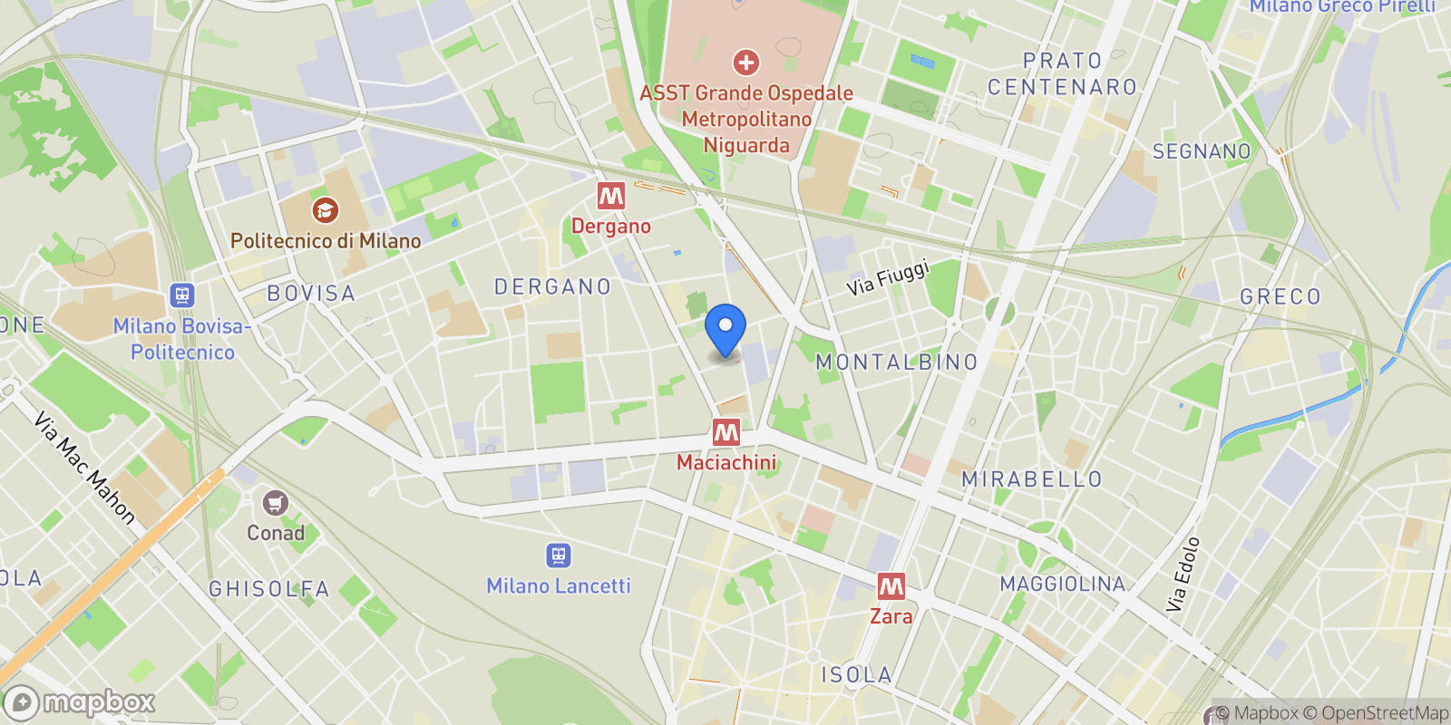 Map showing Viale Zara, Milan, Lombardy, Italy.