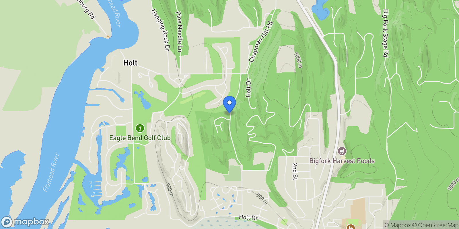 Map showing 1055 Whispering Rock Road, Bigfork, MT 59911, Bigfork, Montana, United States.