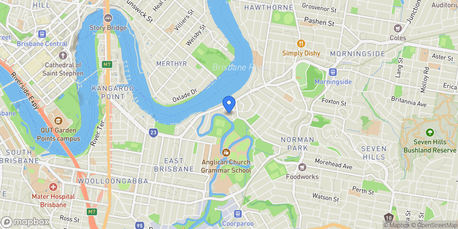 Map showing 39 Bodalla St, Norman Park QLD 4170, Australia, Norman Park, Queensland, Australia.