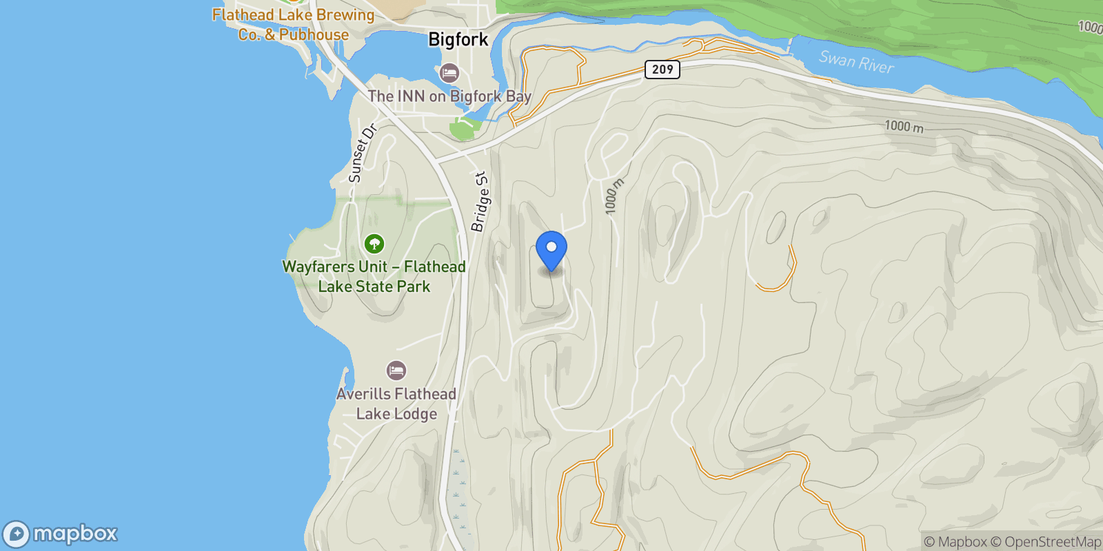 Map showing 28 Doubletree Drive, Bigfork, MT 59911, Bigfork, Montana, United States.