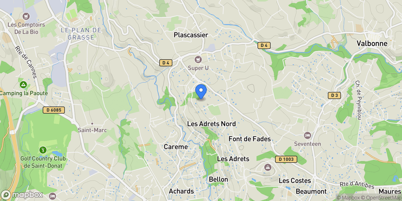 Map showing Mouans-Sartoux, Provence-Alpes-Côte d'Azur, France.