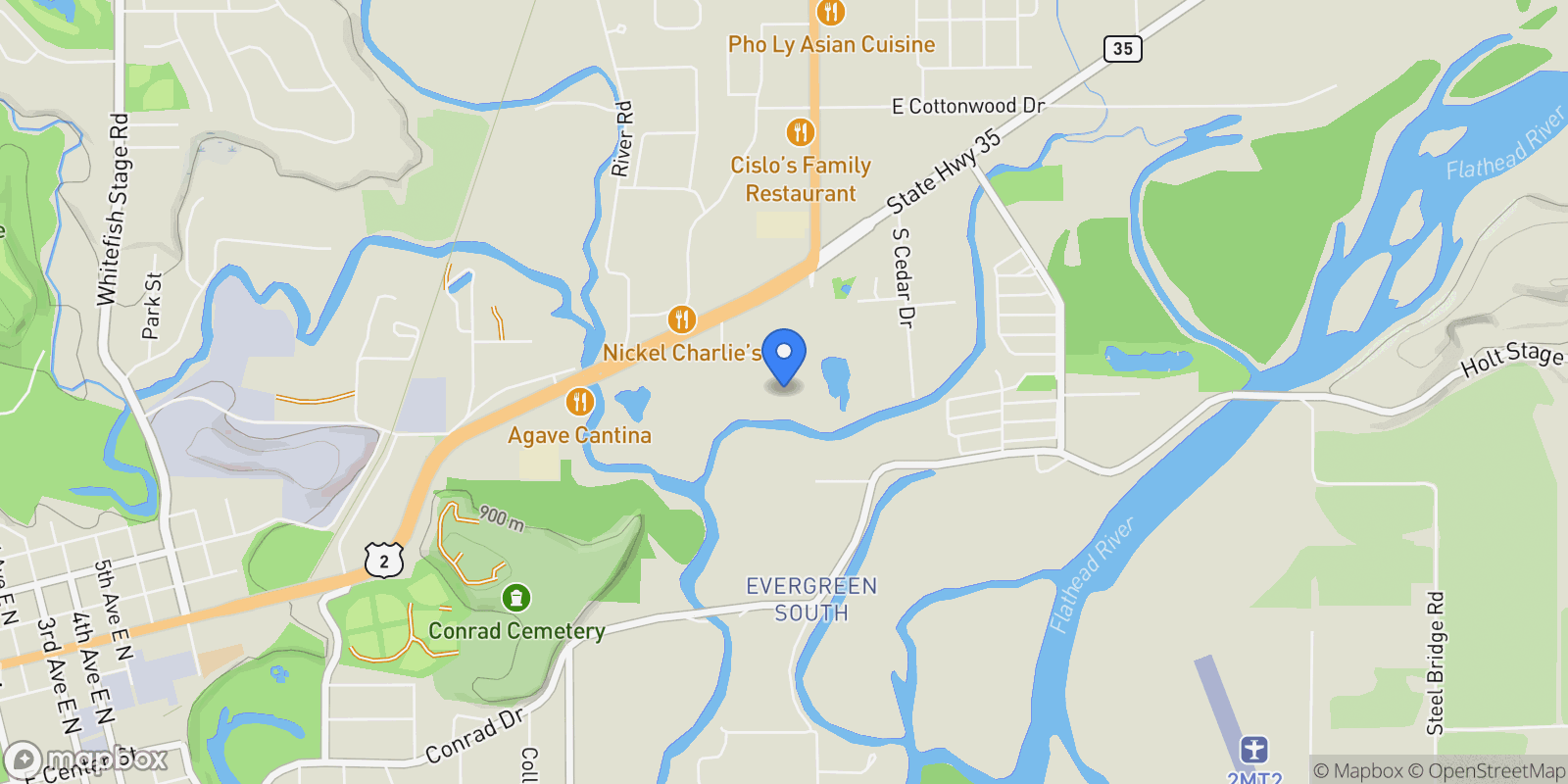 Map showing 100 Woodlands Way , W-302, Kalispell, MT 59901, Kalispell, Montana, United States.
