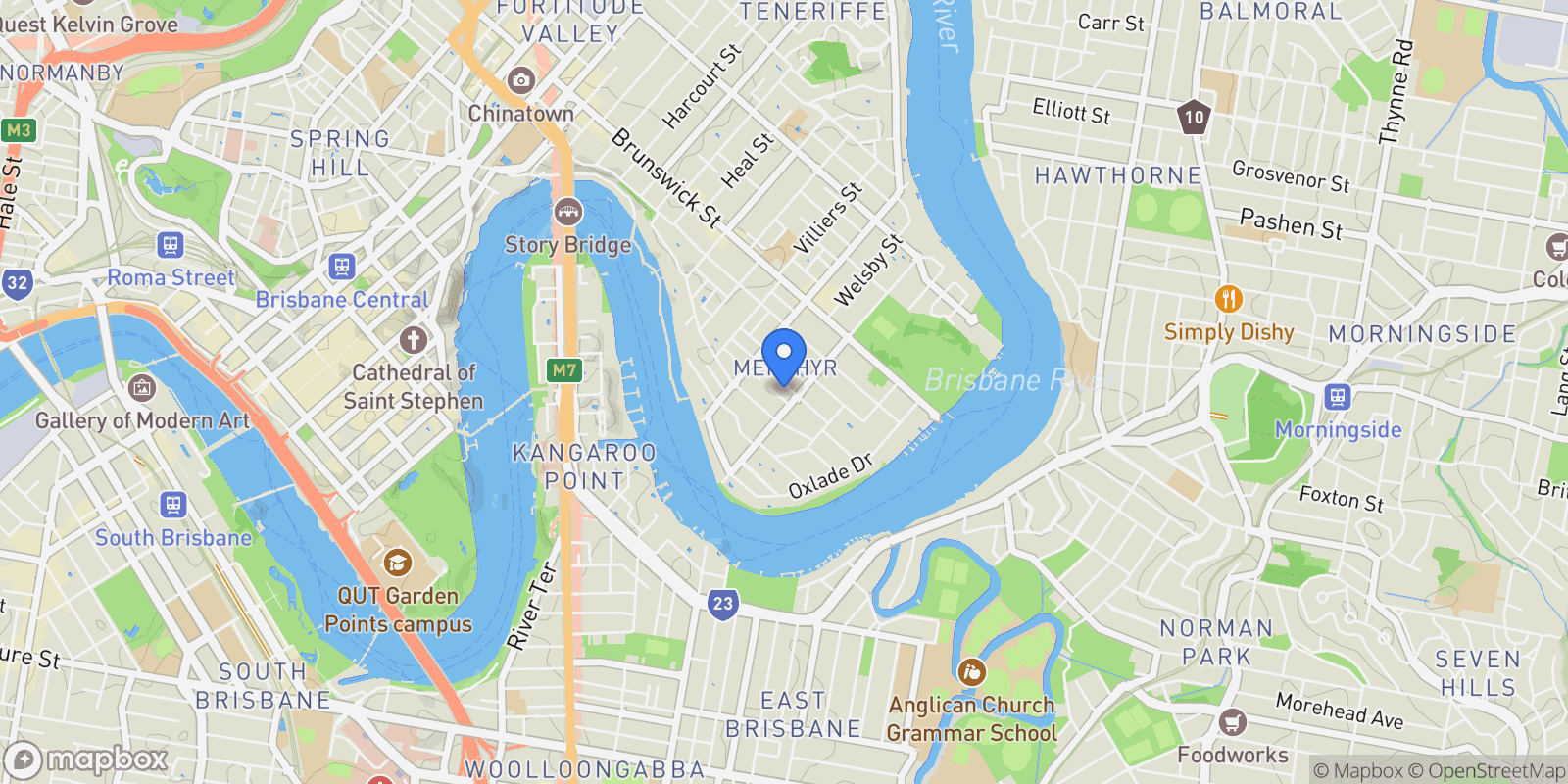 Map showing 41 Abbott St, New Farm QLD 4005, Australia, New Farm, Queensland, Australia.