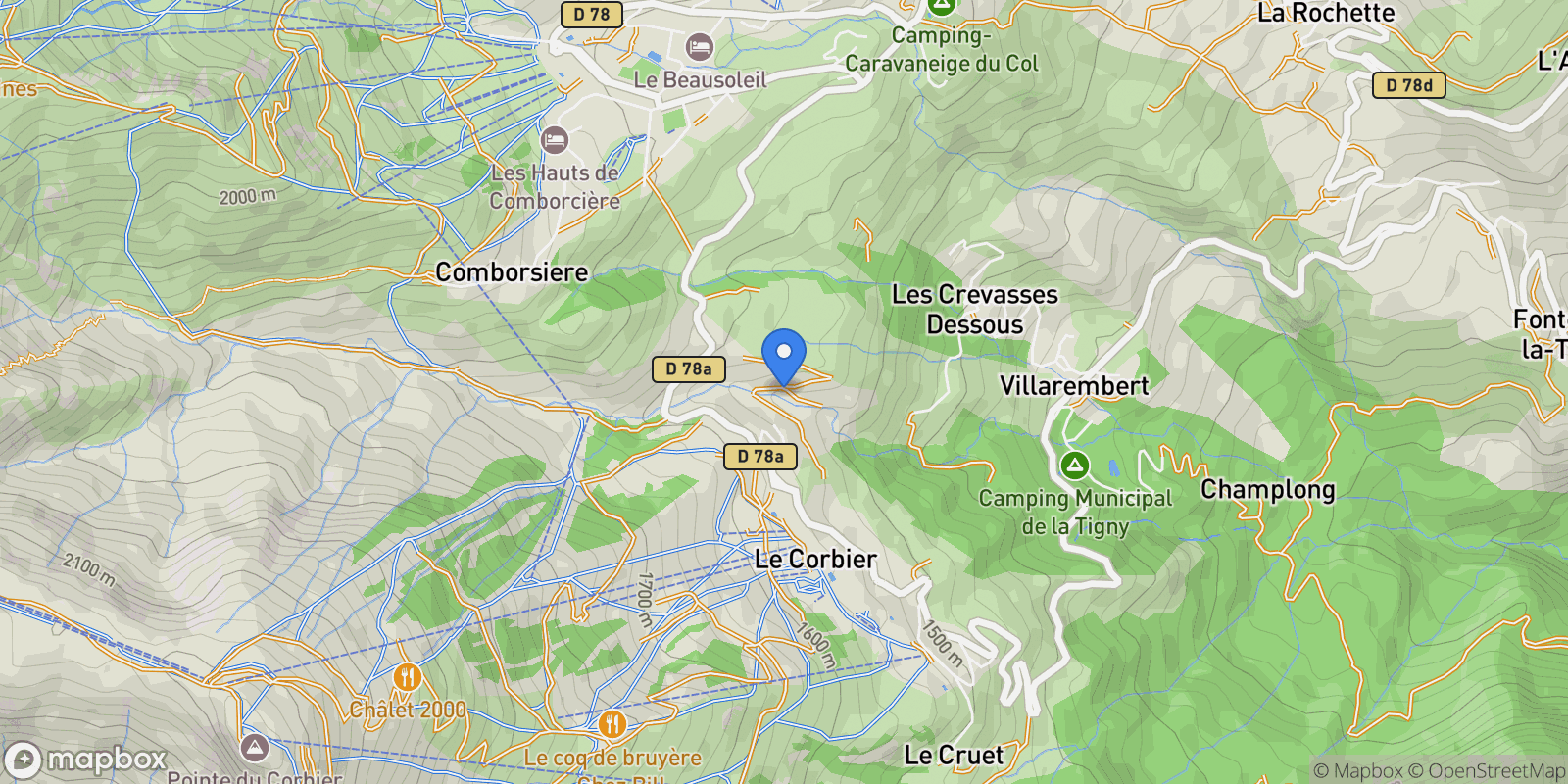 Map showing Villarembert, Auvergne-Rhône-Alpes, France.
