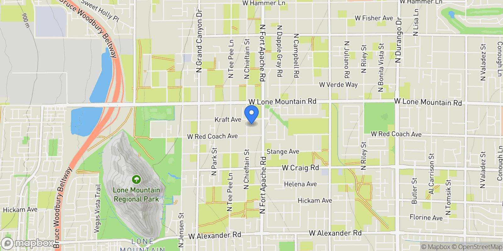Map showing 4670 N Chieftain Street, Lot 2, Las Vegas, NV 89129, Las Vegas, Nevada, United States.