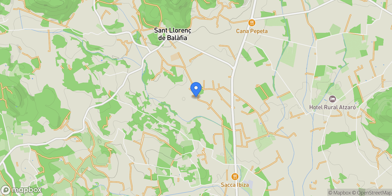 Map showing Sant Joan de Labritja, Balearic Islands, Spain.