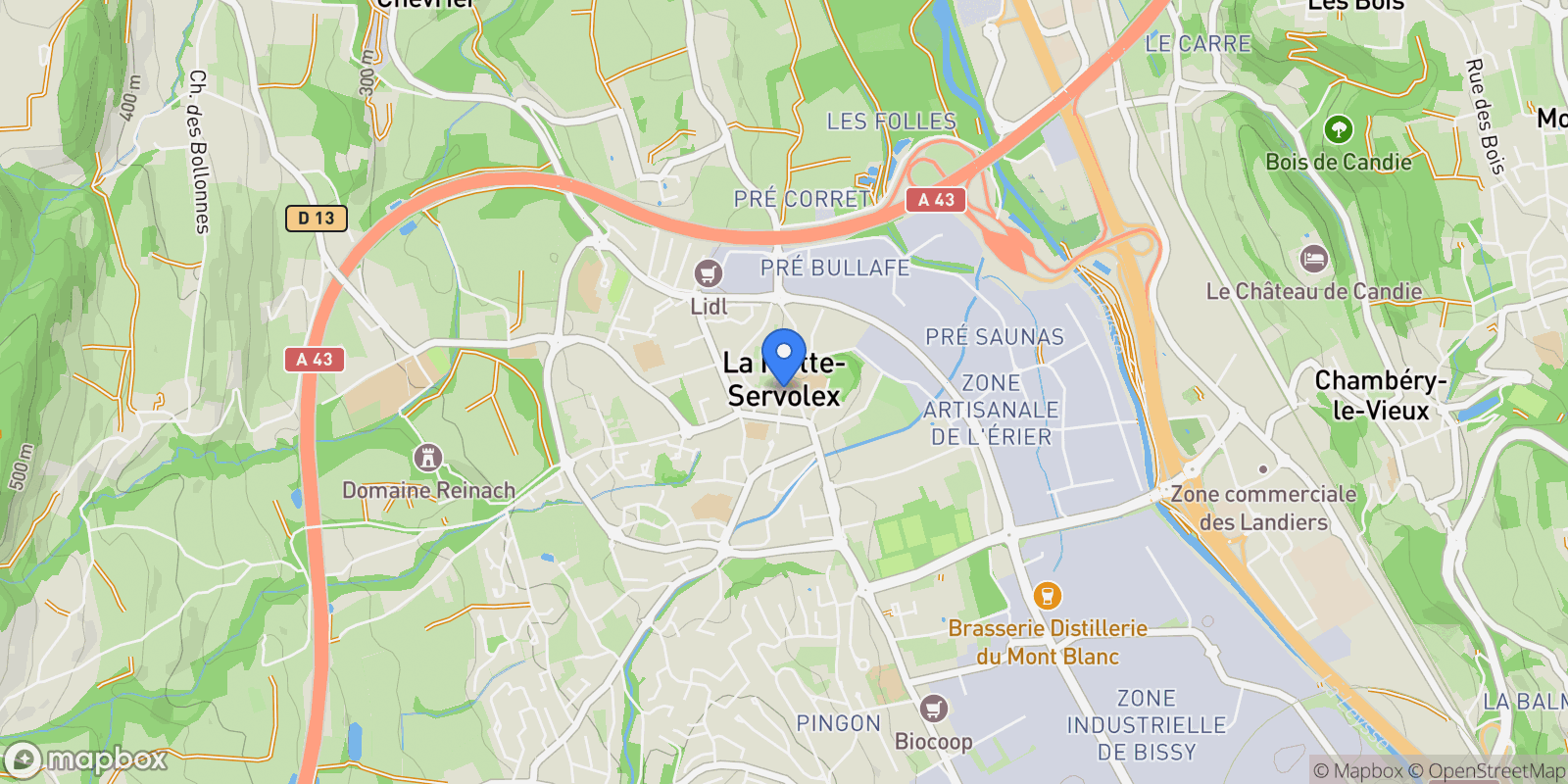 Map showing La Motte-Servolex, Auvergne-Rhône-Alpes, France.
