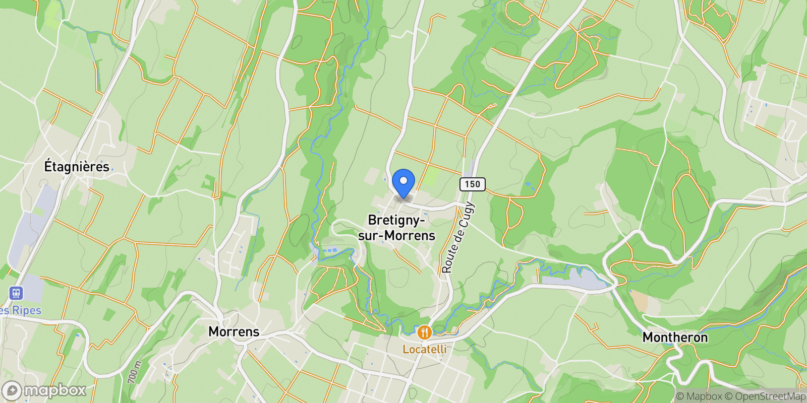 Map showing Bretigny-sur-Morrens, Vaud, Switzerland.