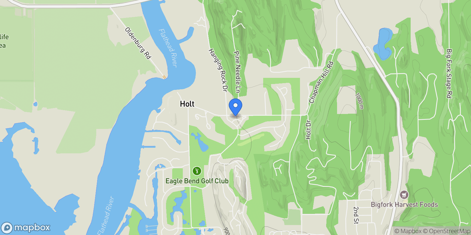 Map showing 109 Colter Loop, Bigfork, MT 59911, Bigfork, Montana, United States.