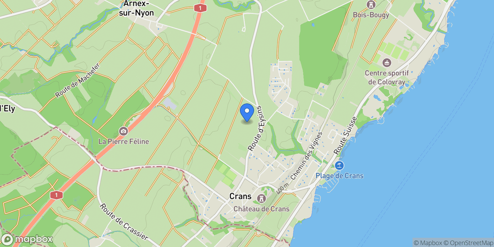 Map showing Crans-près-Céligny, Vaud, Switzerland.