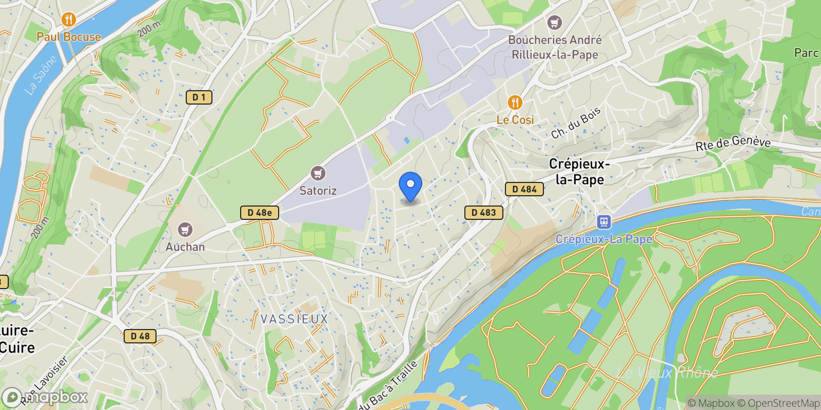 Map showing Rillieux-la-Pape, Auvergne-Rhône-Alpes, France.