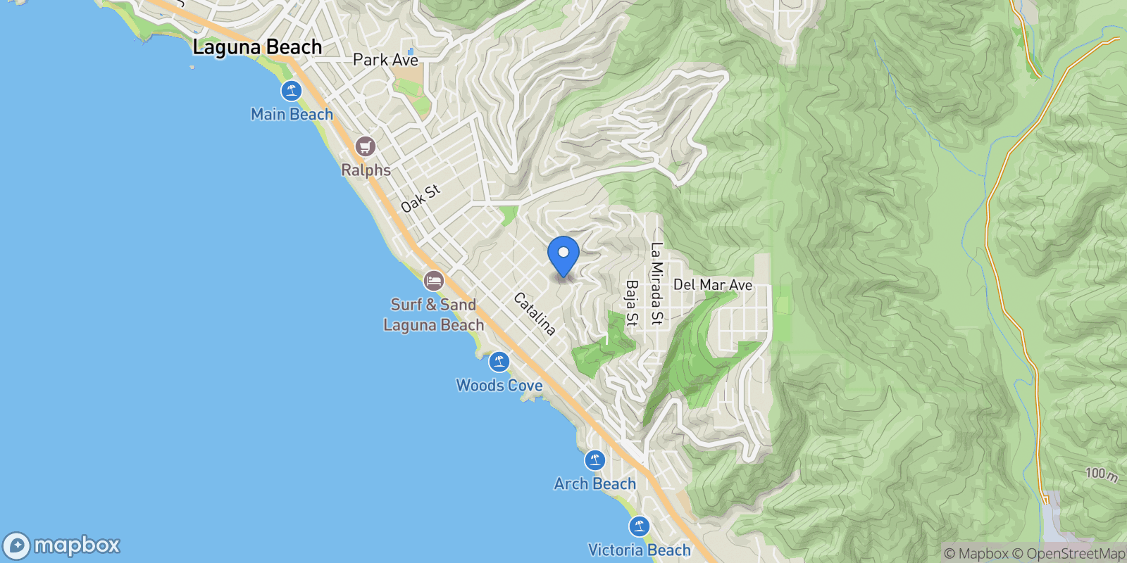 Map showing 630 Diamond Street, Laguna Beach, CA 92651, Laguna Beach, California, United States.