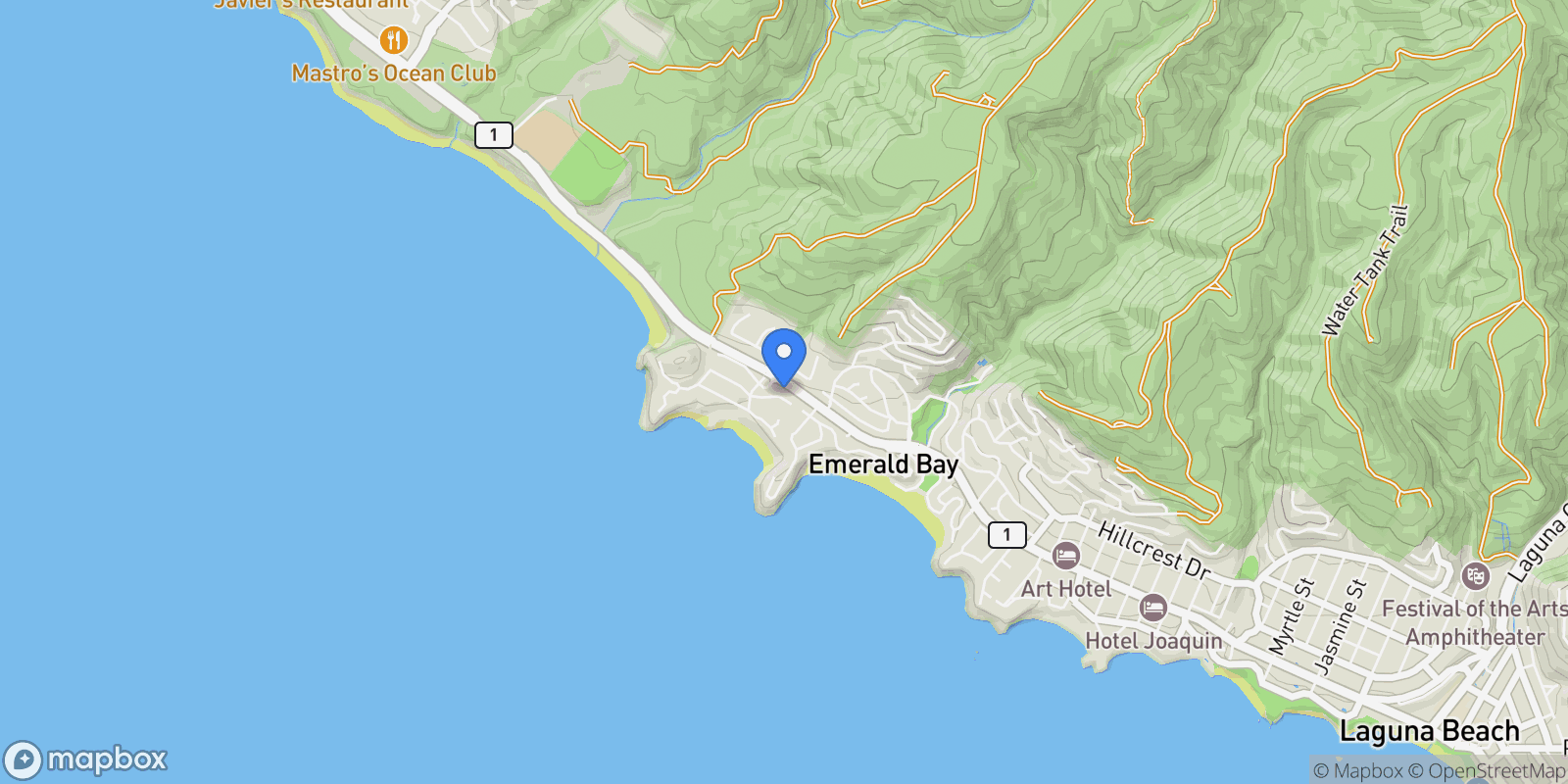 Map showing 2460 Monaco Drive, Laguna Beach, CA 92651, Laguna Beach, California, United States.