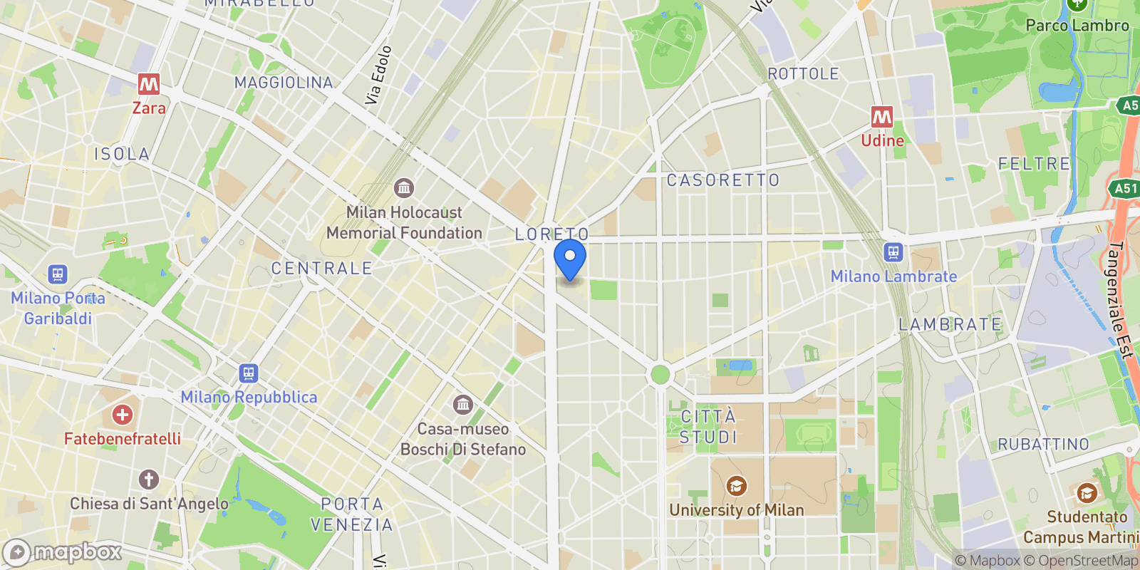 Map showing Via Lomellina, Milan, Lombardy, Italy.