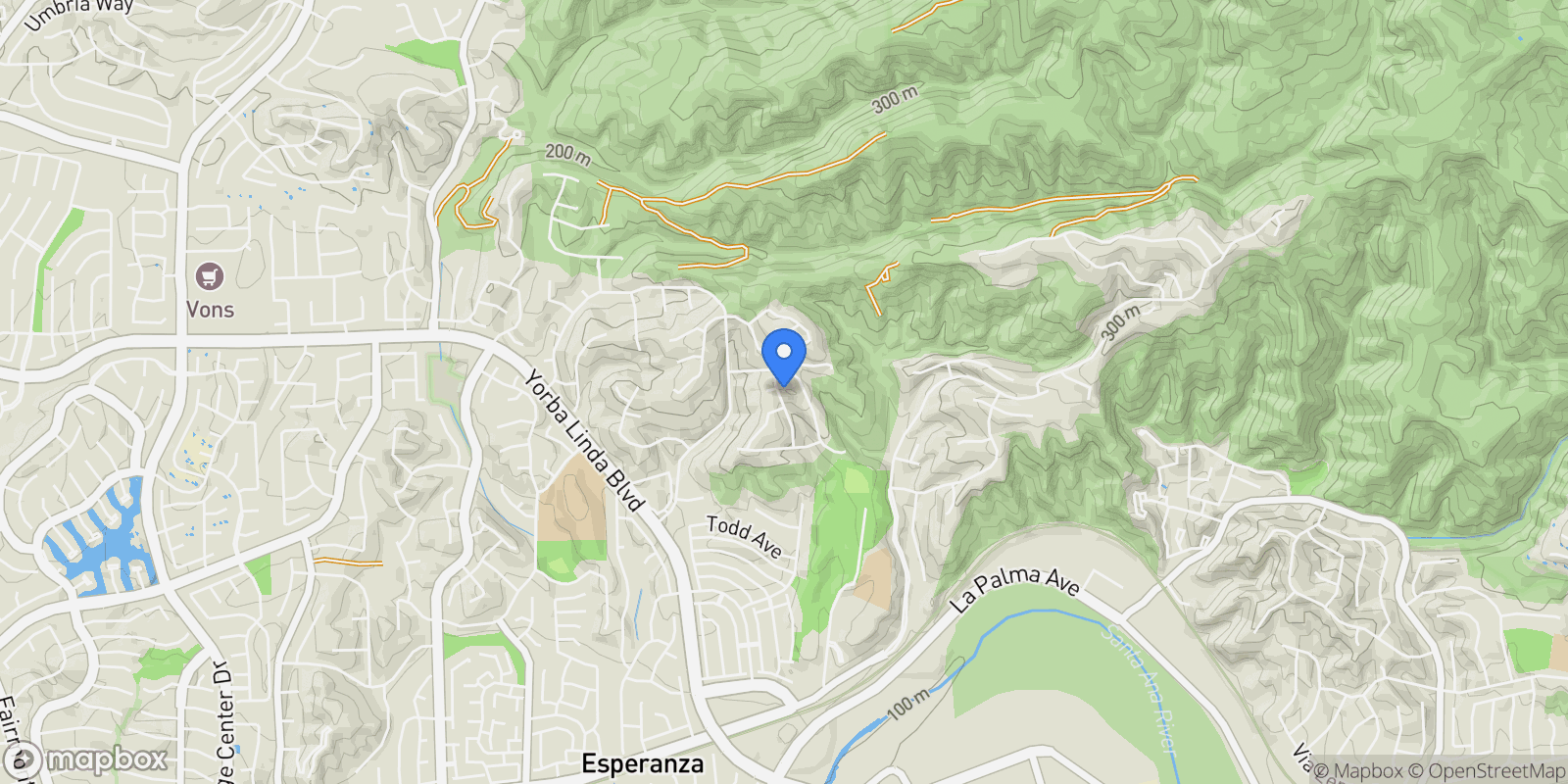 Map showing 5000 Greenhaven Street, Yorba Linda, CA 92887, Yorba Linda, California, United States.