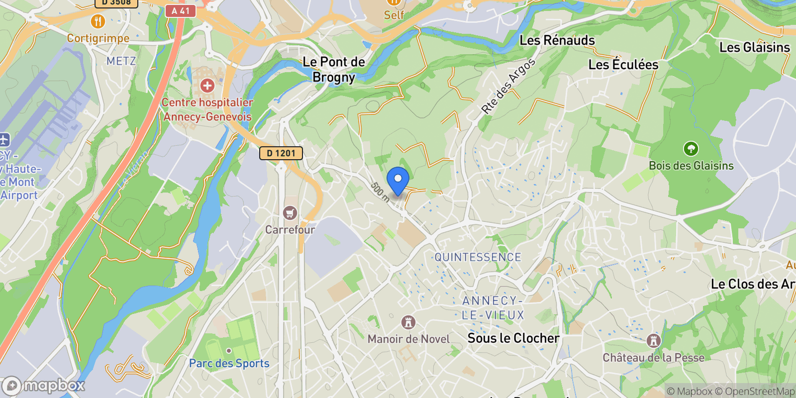 Map showing lieu dit la varde, Annecy, Auvergne-Rhône-Alpes, France.