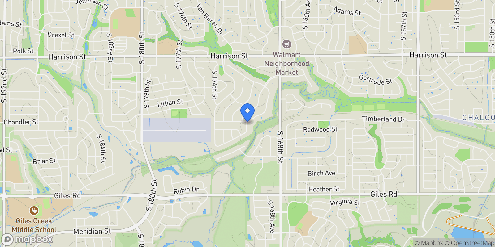 Map showing 16831 Chandler Street, Omaha, NE 68136, Omaha, Nebraska, United States.