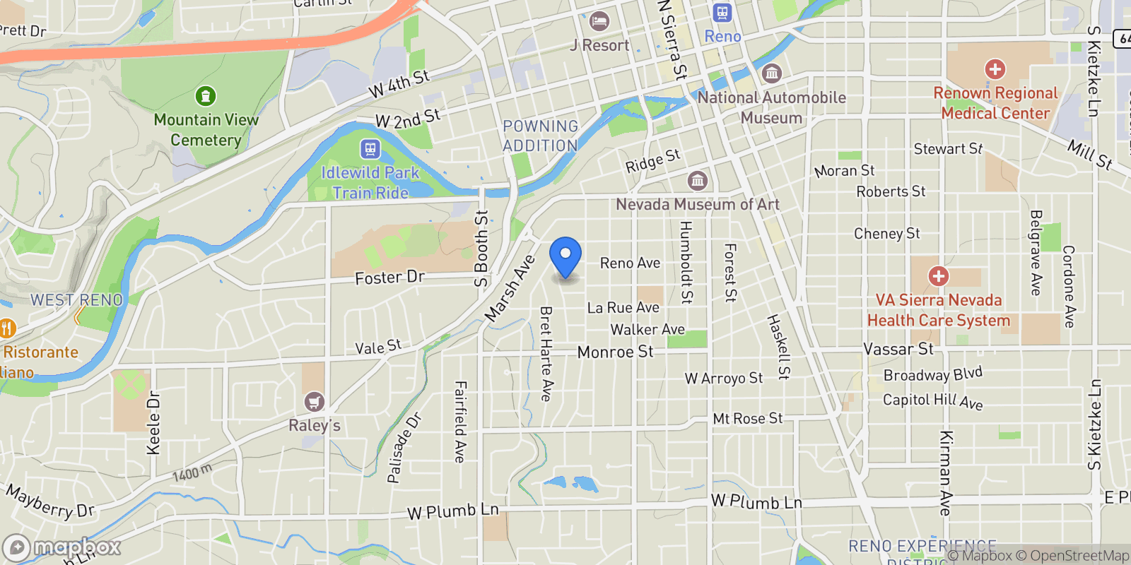 Map showing 650 John Fremont Drive, Reno, NV 89509, Reno, Nevada, United States.