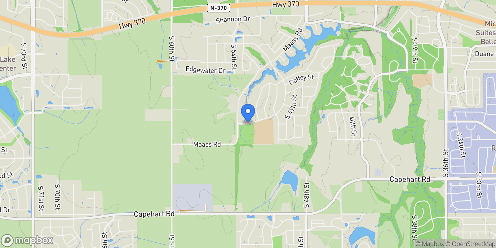 Map showing 13703 S 54 Street, Papillion, NE 68133, Papillion, Nebraska, United States.