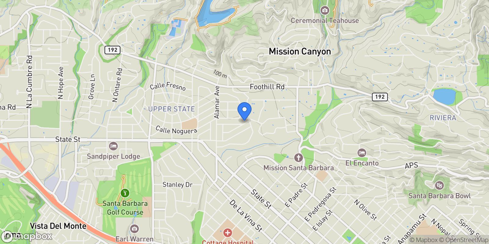 Map showing 2818 Valencia Drive, Santa Barbara, CA 93105, Santa Barbara, California, United States.