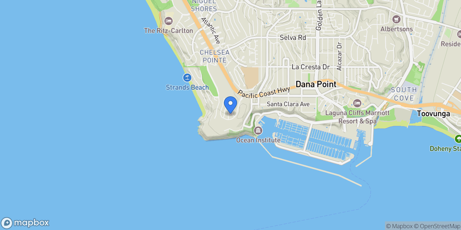 Map showing 17 Pacific Ridge Place, Dana Point, CA 92629, Dana Point, California, United States.