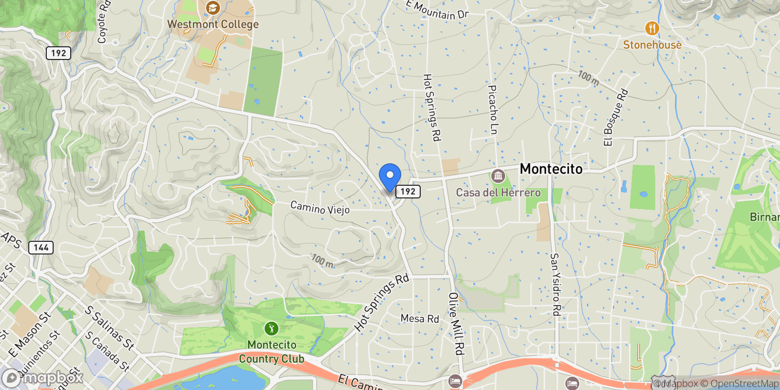 Map showing 2775 Sycamore Canyon, Montecito, CA 93108, Montecito, California, United States.